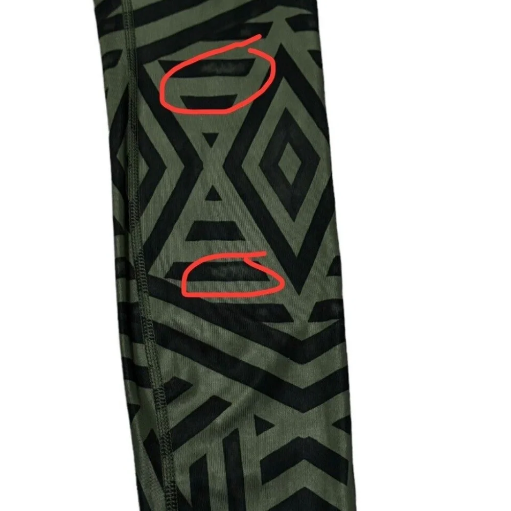 Lululemon Wunder Under Leggings Luxtreme Chevron Shuffle Fatigue Green Sz 4 - Picture 13 of 14